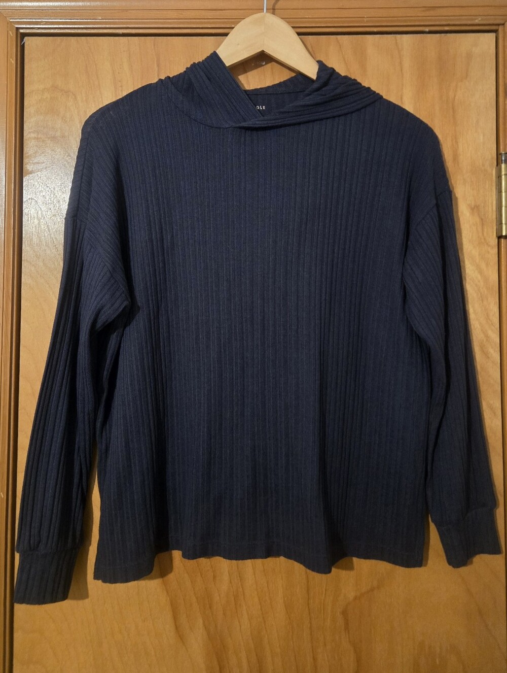 American Eagle Outfitters Women's Navy Ribbed Lightweight Hoodie Size XS